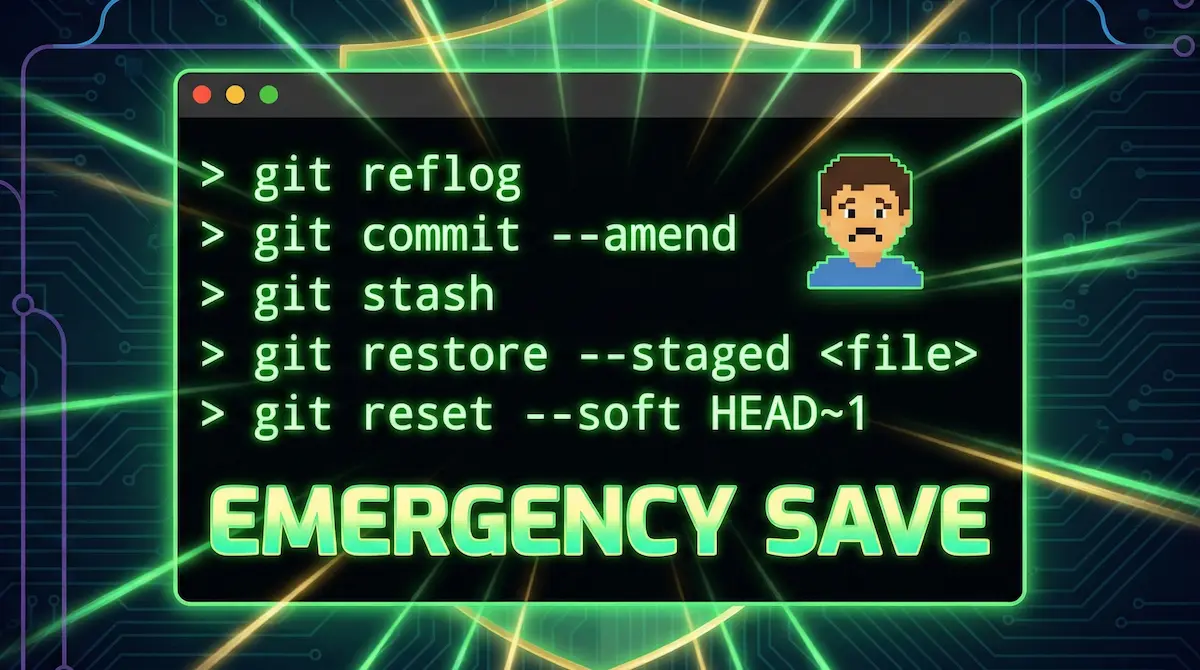Descubre cuáles son los 5 comandos de emergencia en Git para recuperar código perdido, deshacer commits erróneos y salir de situaciones de pánico como todo un profesional.
